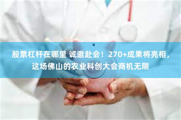 股票杠杆在哪里 诚邀赴会！270+成果将亮相，这场佛山的农业科创大会商机无限