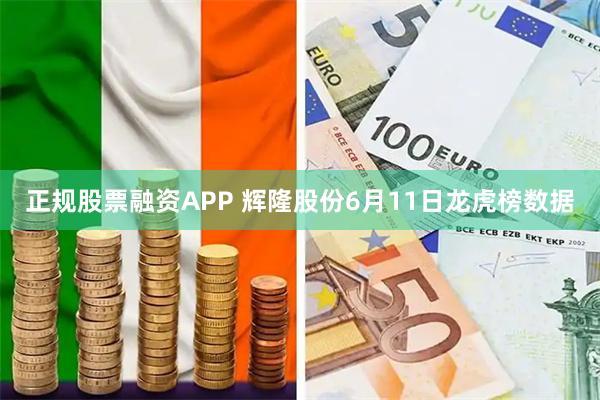 正规股票融资APP 辉隆股份6月11日龙虎榜数据