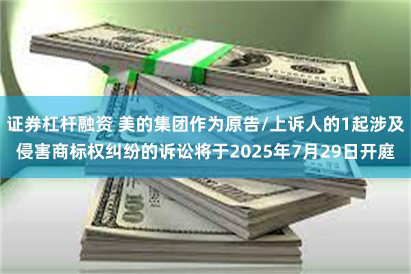 证券杠杆融资 美的集团作为原告/上诉人的1起涉及侵害商标权纠纷的诉讼将于2025年7月29日开庭